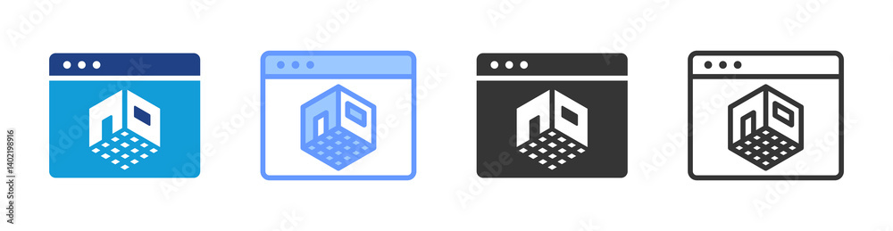 Poster Render icon set multiple style collection