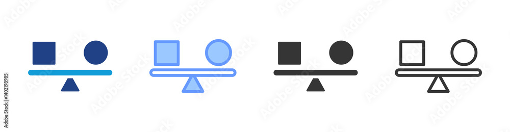 Poster balance icon set multiple style collection