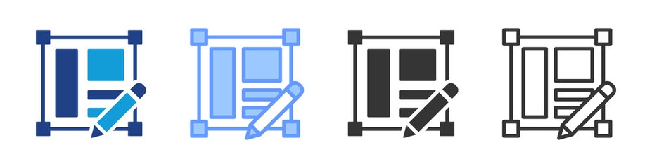 Layout icon set multiple style collection