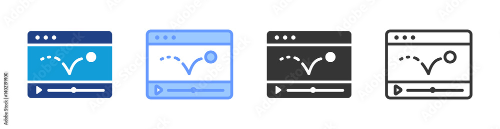 Aufkleber animation icon set multiple style collection