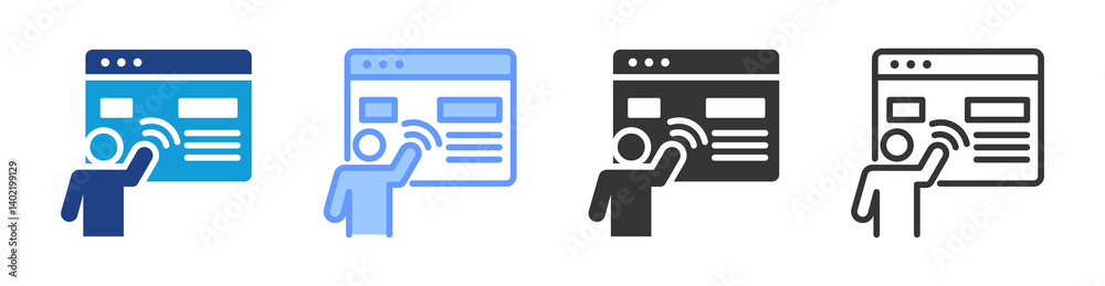 Aufkleber User Interface icon set multiple style collection