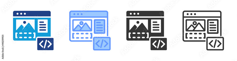 Poster Mockup icon set multiple style collection