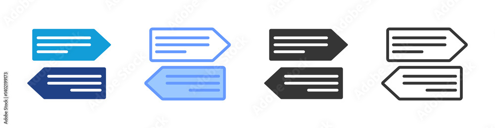 Poster Signage icon set multiple style collection