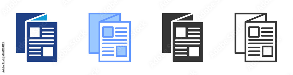 Poster Brochure icon set multiple style collection