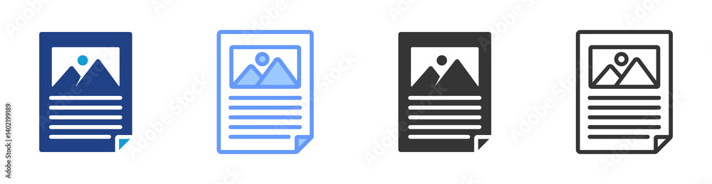 Poster flyer icon set multiple style collection