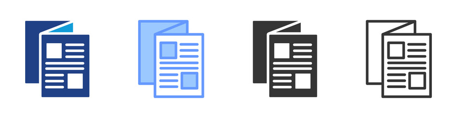 Brochure icon set multiple style collection