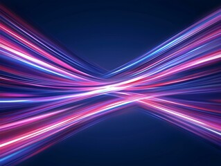 Abstract background with vibrant purple, pink, and blue light streaks creating a dynamic, flowing design. Perfect for technology, music, or energy-themed projects.