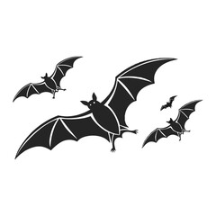 Fototapeta premium Bat Icon – Vector Silhouette for Halloween and Sports Designs.