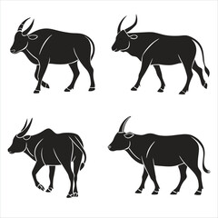 black silhouettes of animals