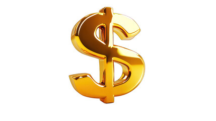 3d golden dollar symbol isolated