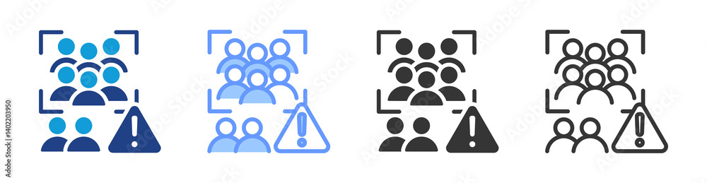 Poster Overpopulation icon set multiple style collection