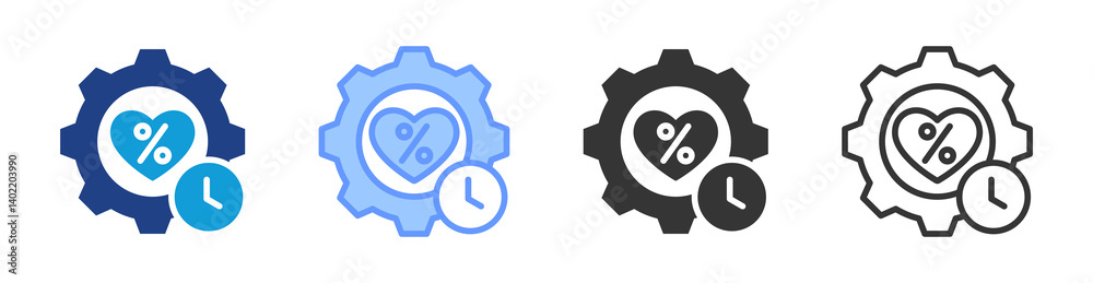 Poster life expectancy icon set multiple style collection