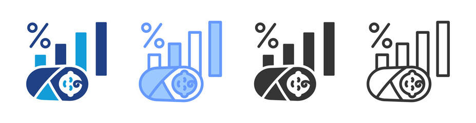 Obraz premium Birth Rate icon set multiple style collection