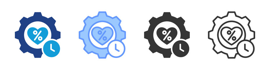 Life Expectancy icon set multiple style collection