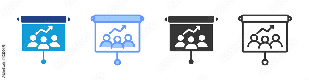 Poster Population Projections icon set multiple style collection