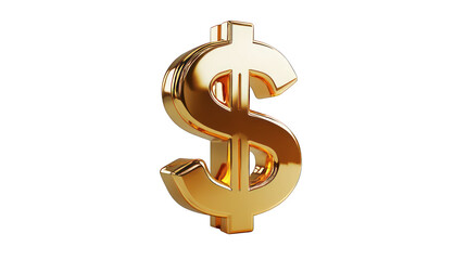 Realistic golden dollar sign isolated