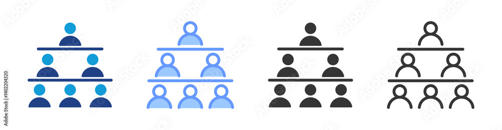 Poster Social Stratification icon set multiple style collection