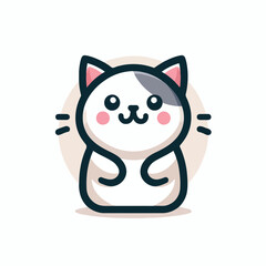 cute cat logo vector