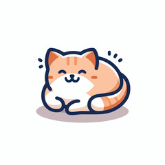 cute cat logo vector