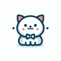 cute cat logo vector