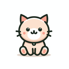 cute cat logo vector