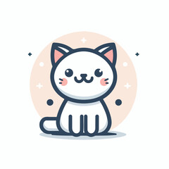 cute cat logo vector