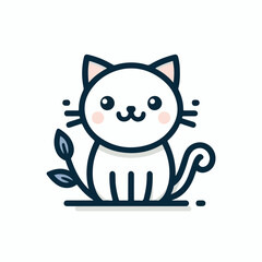 cute cat logo vector