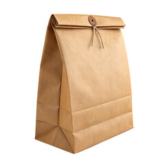 the paper bag is made of kraft isolated on white background, PNG
