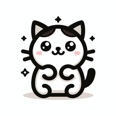 cute cat logo vector