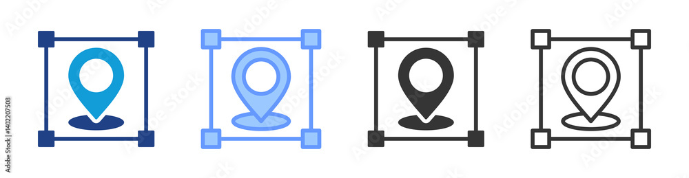 Poster Zoning icon set multiple style collection