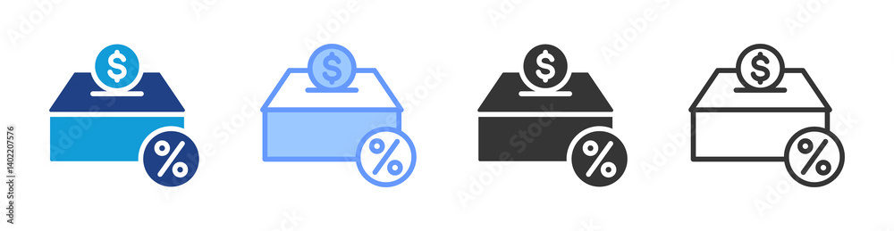 Poster Deposit icon set multiple style collection