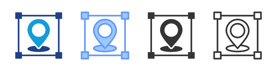 Zoning icon set multiple style collection