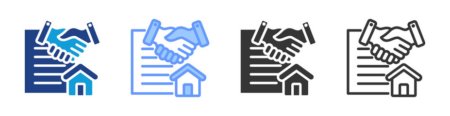 Deed Of Sale icon set multiple style collection