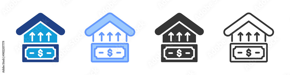 Aufkleber housing bubble icon set multiple style collection