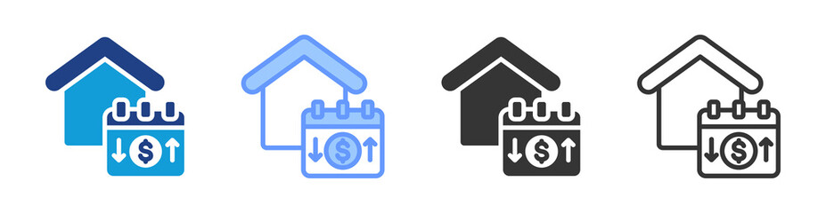 Amortization icon set multiple style collection