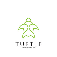 Turtle line art icon vector illustration template design