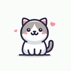 cute cat logo vector