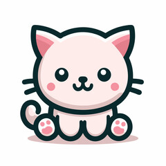 cute cat logo vector