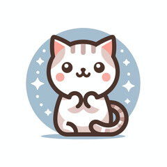 cute cat logo vector