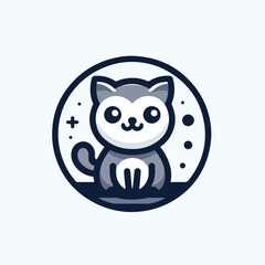 cute cat logo vector