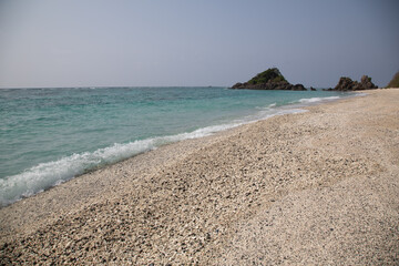 奄美大島の自然、珊瑚砂、海、波