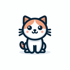 cute cat logo vector
