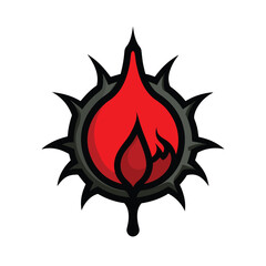 vector illustration of a set of fire icons