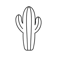 cactus icon hand drawn vector illustration of an abstract symbol