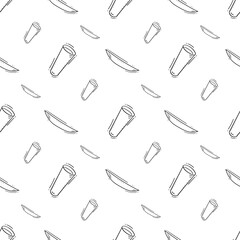 kitchen utensil pattern. kitchenware seamless pattern. doodle cooking utensil seamless pattern. doodle kitchen background