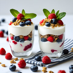 Healthy Snack with Greek Yogurt and Granola