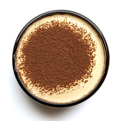 Smooth and creamy tiramisu with a rich, coffee-flavored filling and delicate layers, isolated white background