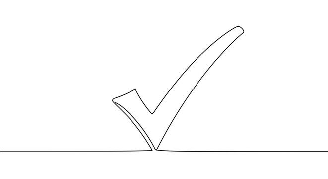 Simple check mark illustration on a blank background  
