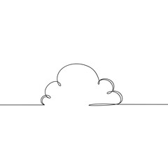 Simple line art cloud illustration on a white background  