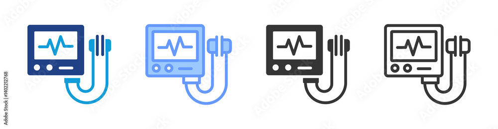 Poster medical devices icon set multiple style collection